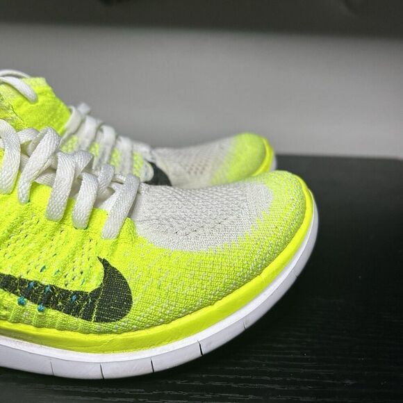Nike Free 4.0 Flyknit Women's Size 7 Running Shoes Volt White - Picture 4 of 15